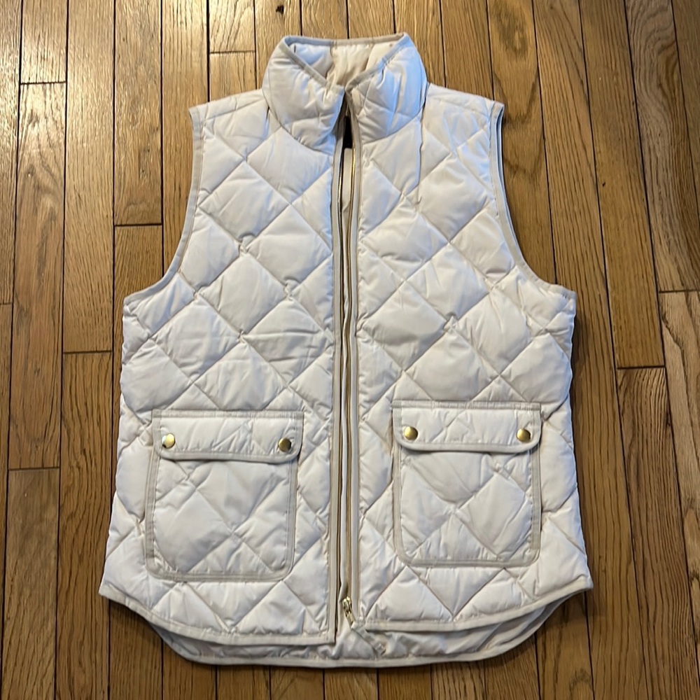 J. Crew ivory puffer vest - Picture 1 of 15
